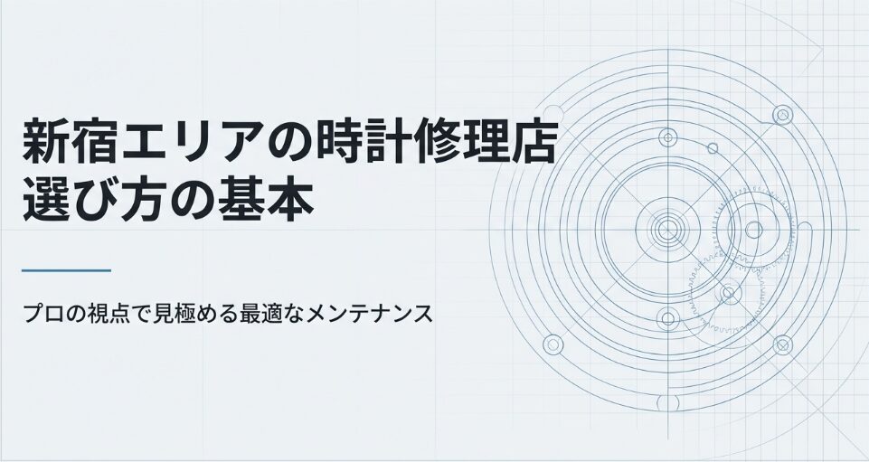 プロの時計修理技能士が教える、新宿での最適なメンテナンスと店舗選びの基本表紙画像 。