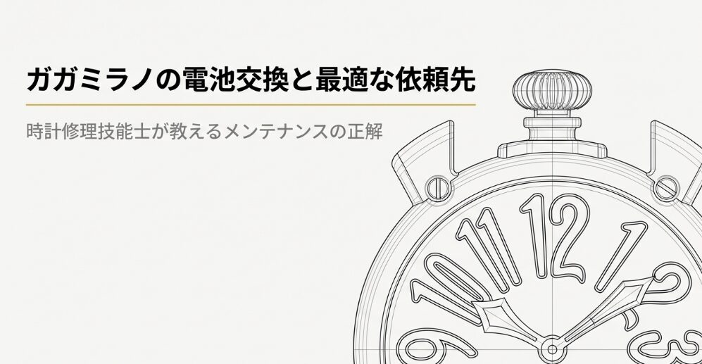 ガガミラノの電池交換と最適な依頼先について、時計修理技能士が解説するメンテナンスの正解スライド